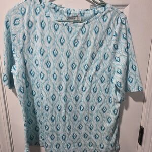 Chico's Teal Patterned Women's Blouse
